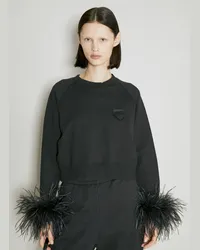 Prada Feather Cuffs Sweatshirt Black