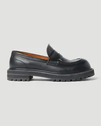 Marni Pierced Leather Loafers Black