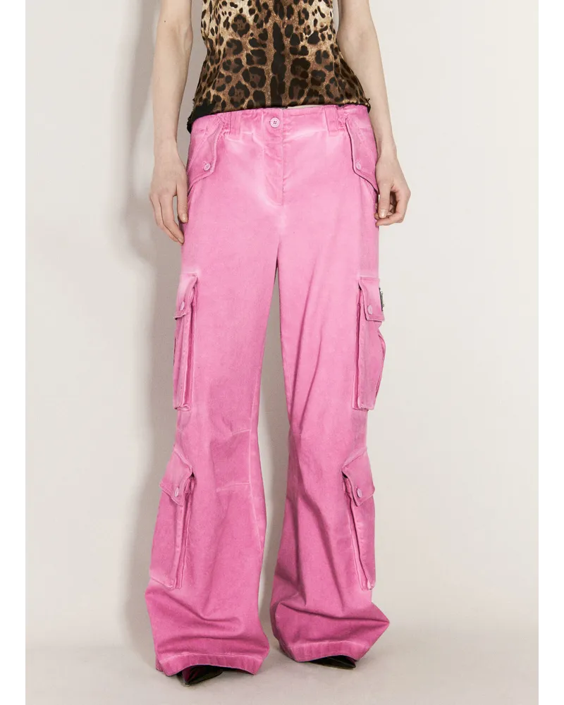 Dolce & Gabbana Cotton Cargo Pants Pink