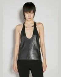 Saint Laurent Leather Tank Top Black