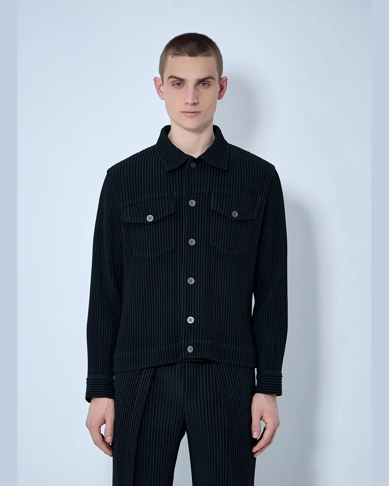 Issey Miyake Pleated Jacket Black