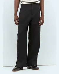 Jil Sander Panelled Wool Pants Black