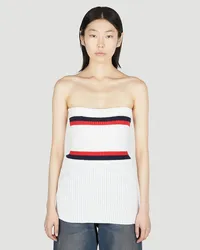 Meryll Rogge Ribbed Bustier Top White