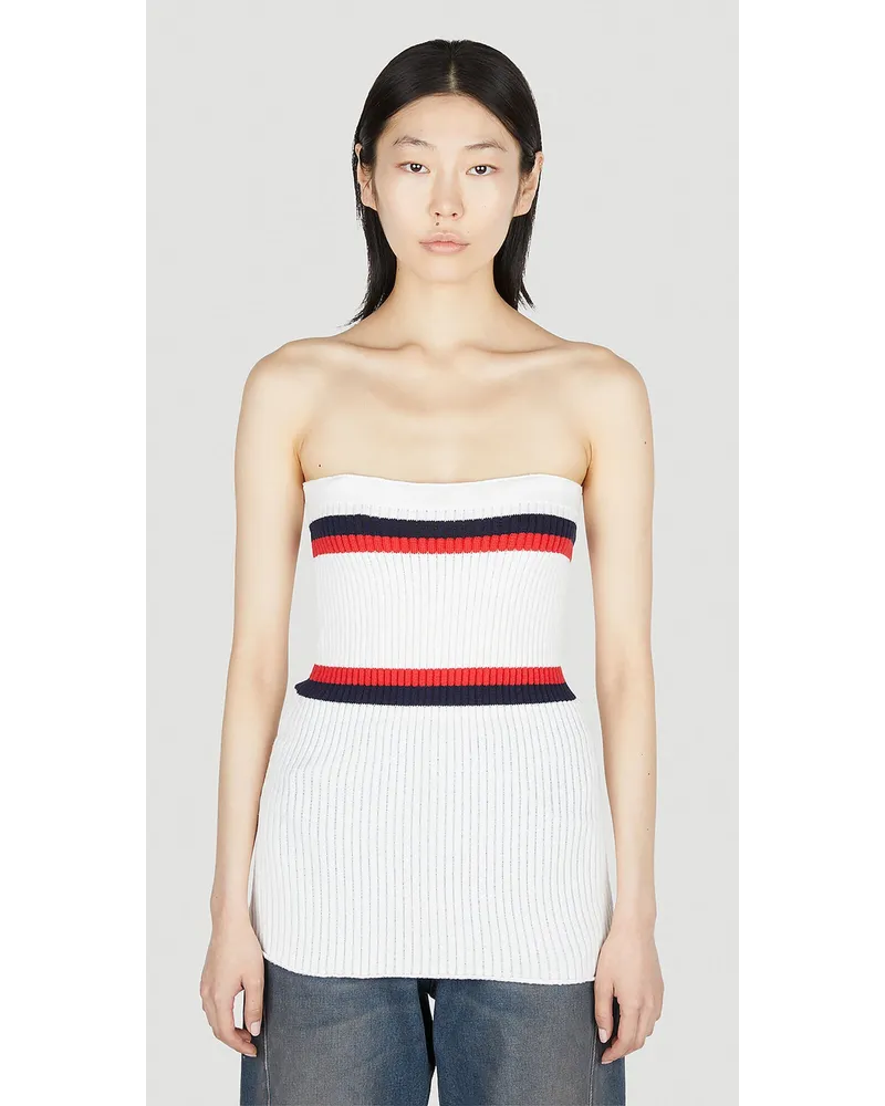 Meryll Rogge Ribbed Bustier Top White