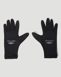 Balenciaga Technical Logo Print Gloves Black