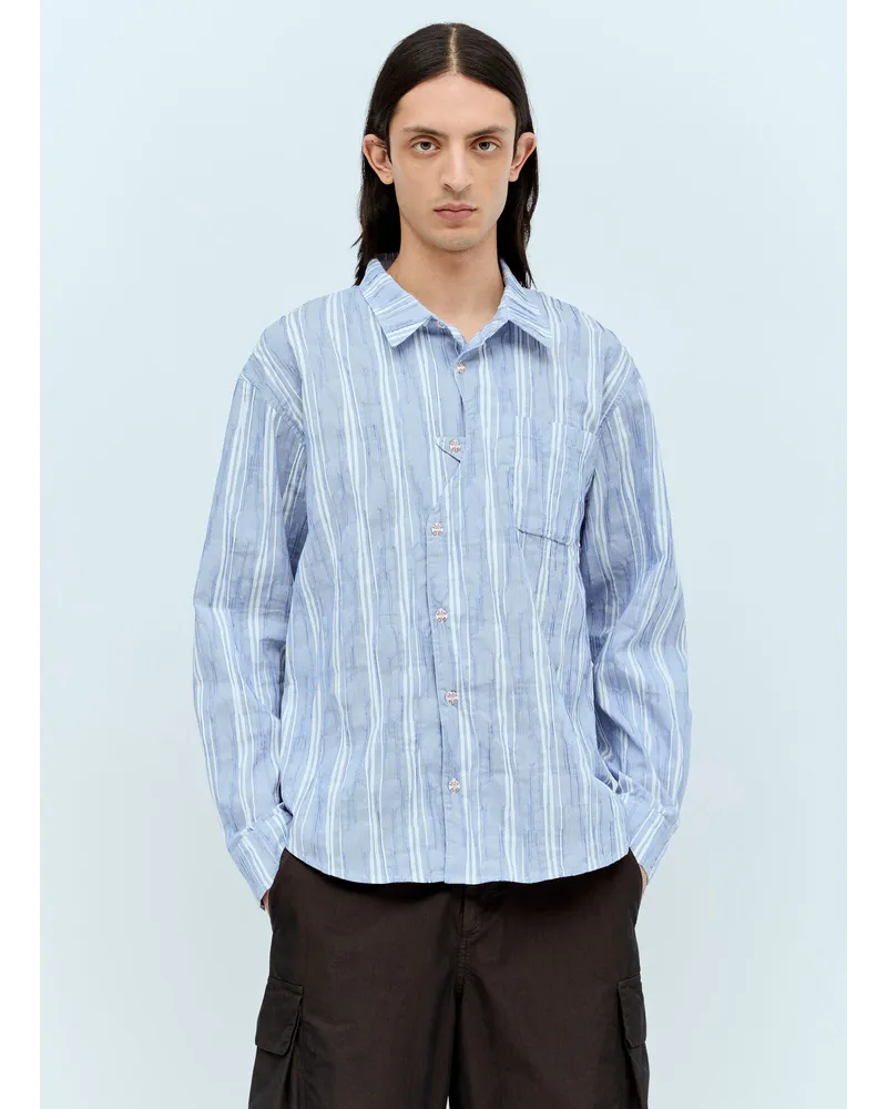 Brain Dead Organic Placket Shirt Blue