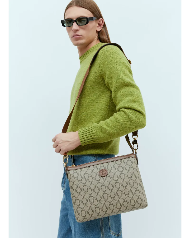 Gucci Interlocking G Messenger Bag Beige