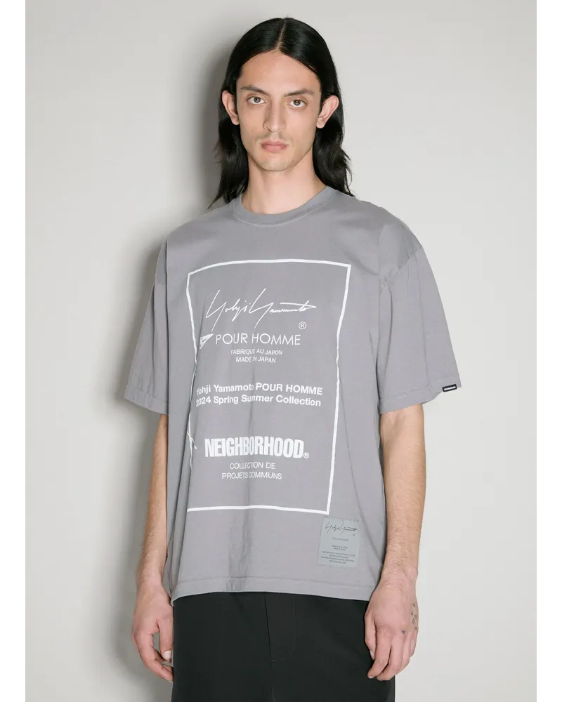 Yohji Yamamoto Logo Print T Grey