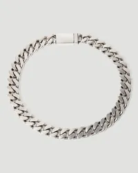 Saint Laurent Curb Chain Necklace Silver