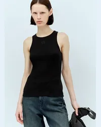 Ganni Soft Cotton Rib Tank Top Black