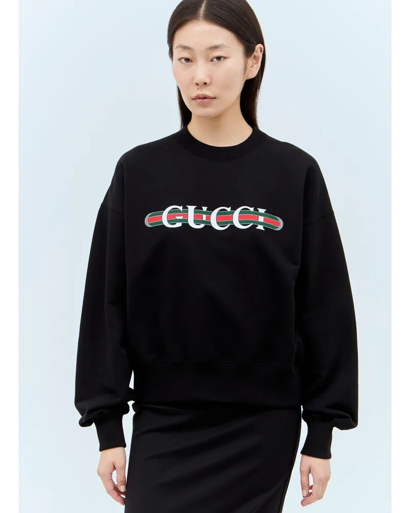 Gucci Logo Print Sweatshirt Black