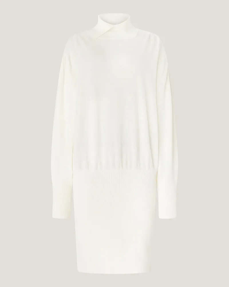 Genny Cashmere turtleneck dress White