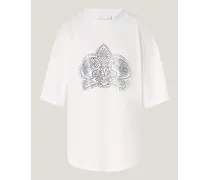 T-shirt with rhinestone orchid
