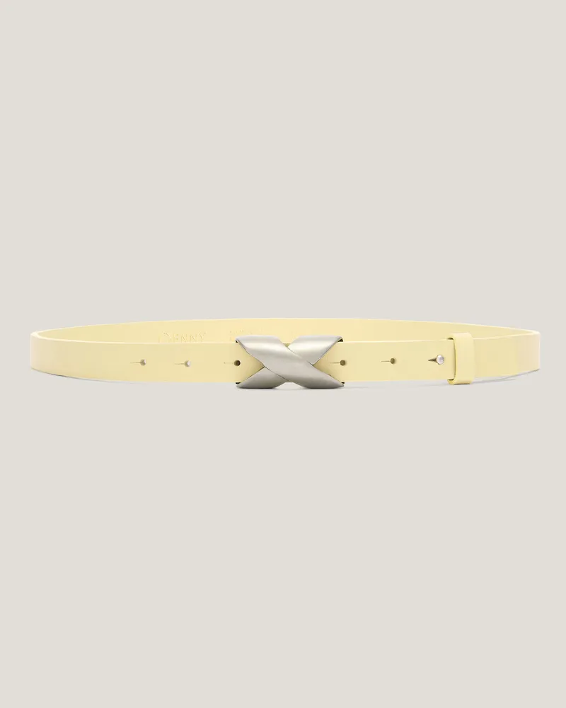 Genny Belt with wave-shaped buckle Yellow