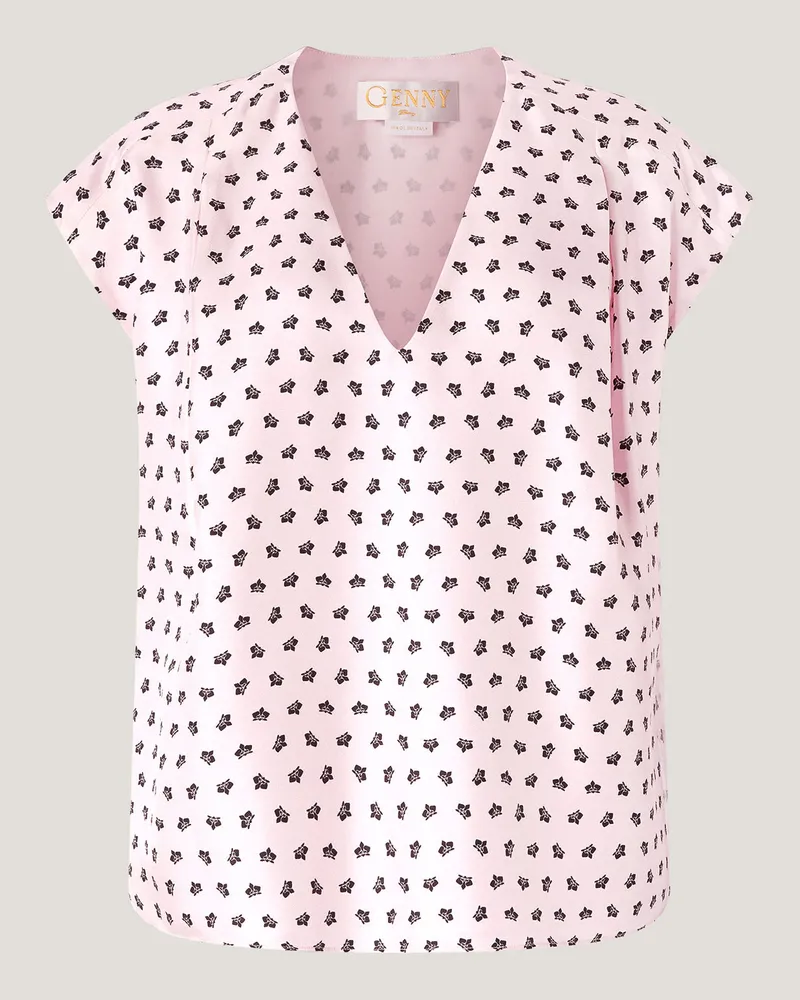 Genny Micro Orchids silk top Pink