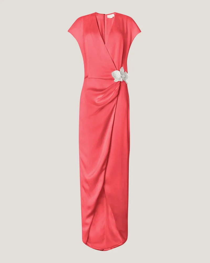 Genny Long wrap dress Red