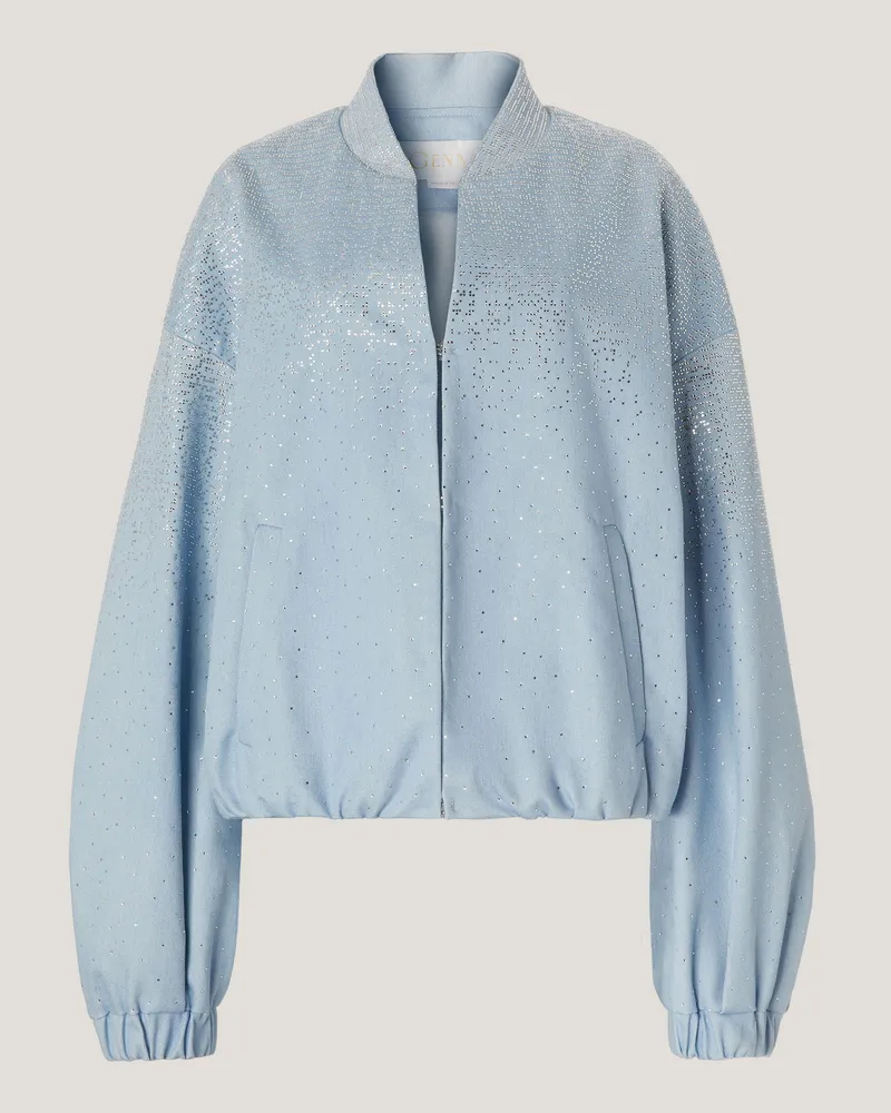 Genny Denim bomber with gradient Blockchain rhinestones Blue