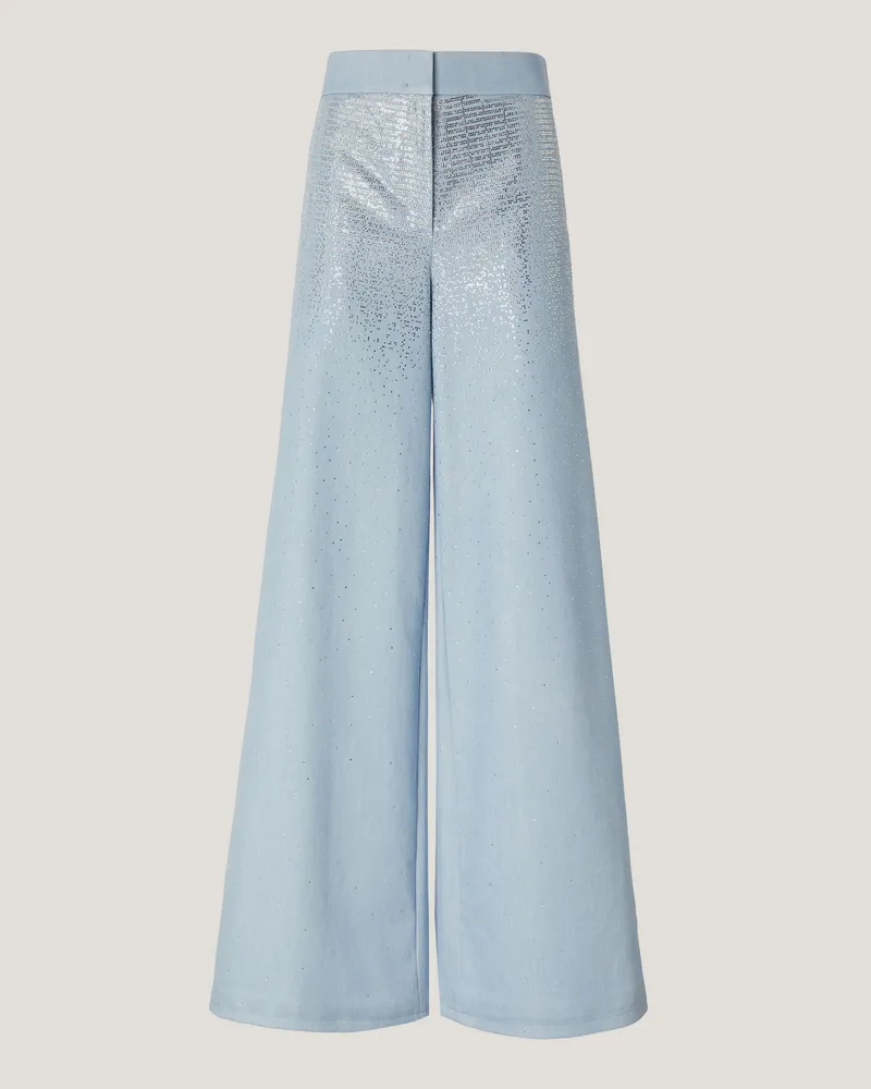 Genny Crystal detail denim pants Blue