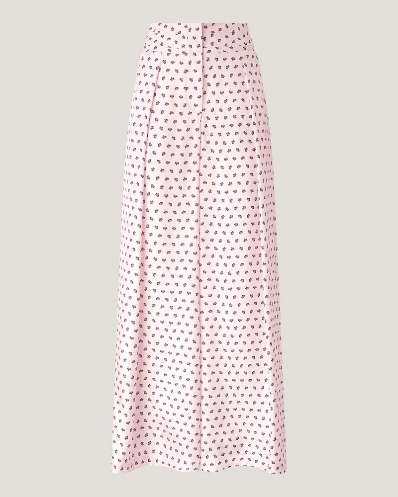 Genny Micro Orchids silk pants Pink