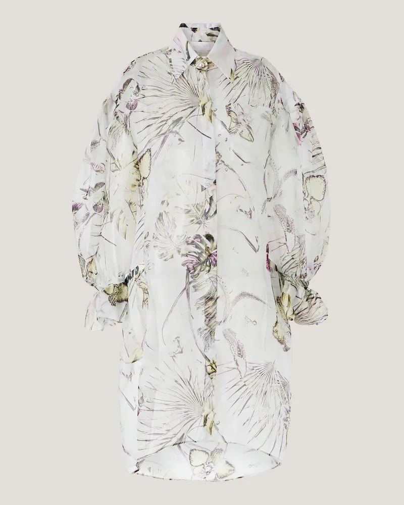 Genny Jungle Orchids silk chemisier Pink