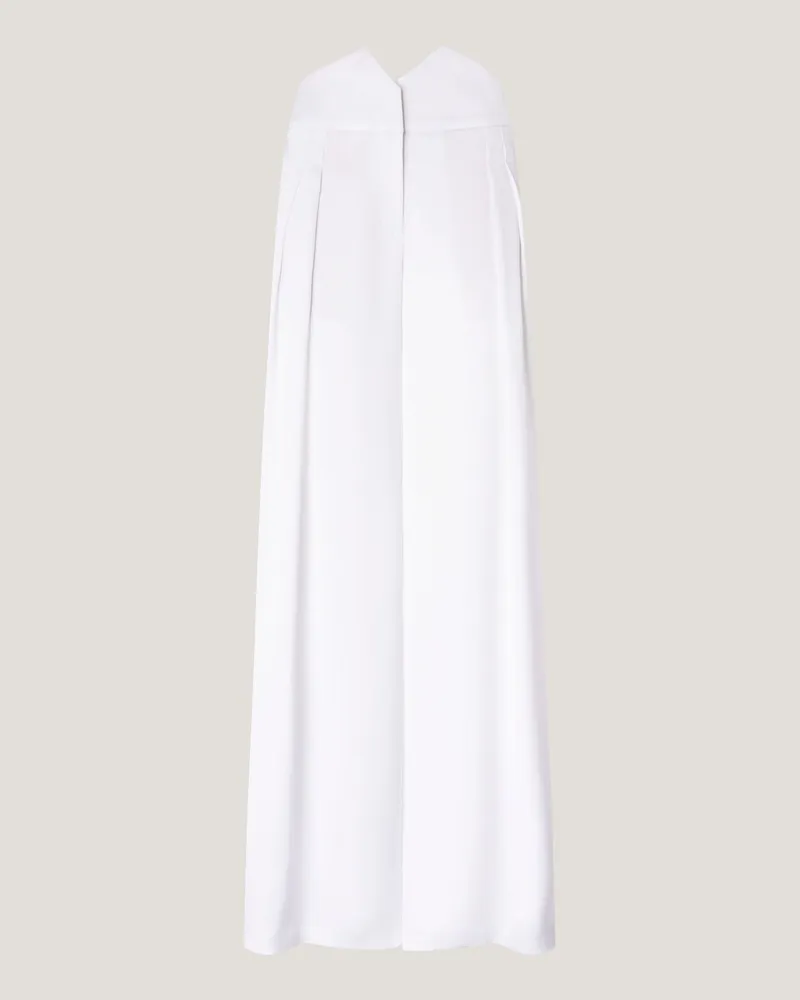 Genny Palazzo trousers with high-waist band White