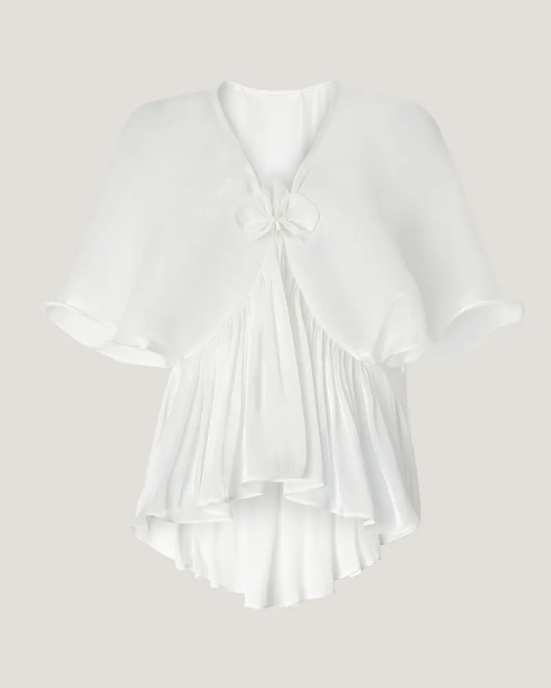 Genny Blouse with three-dimensional Orchid White
