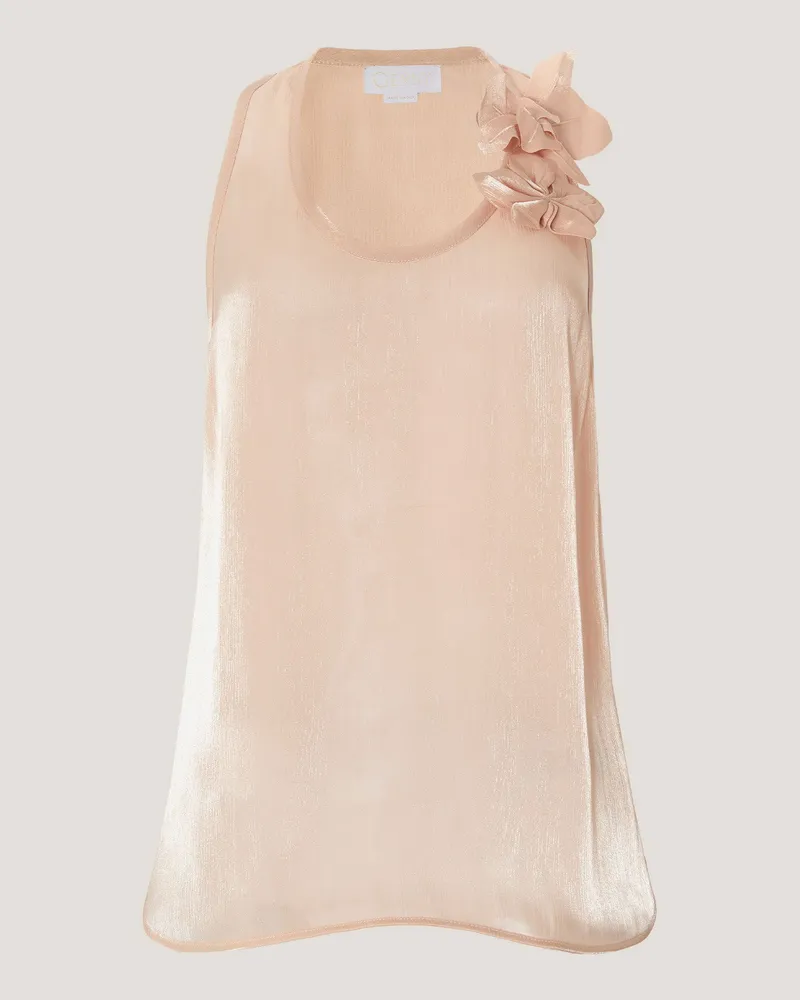 Genny Top with three-dimensional Orchids Pink