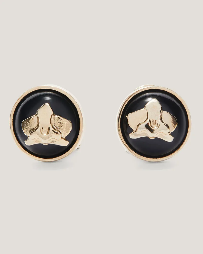 Genny Clip-on earrings with orchid detail Black