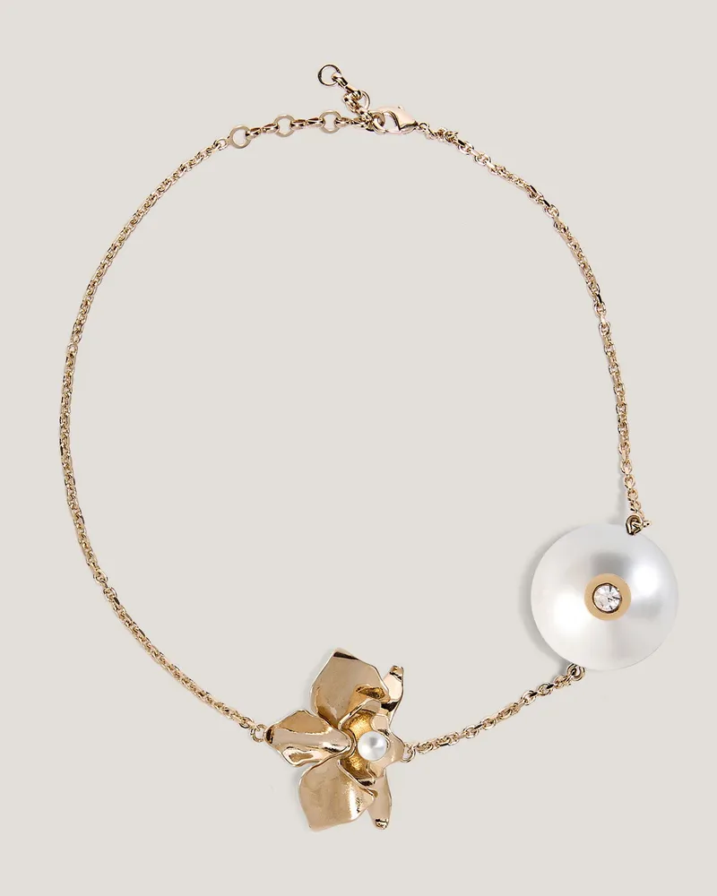 Genny necklace with spherical pendant White