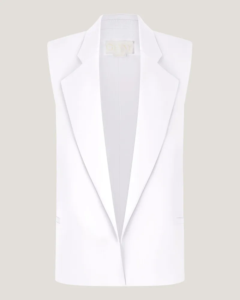 Genny Vest with notched lapel White