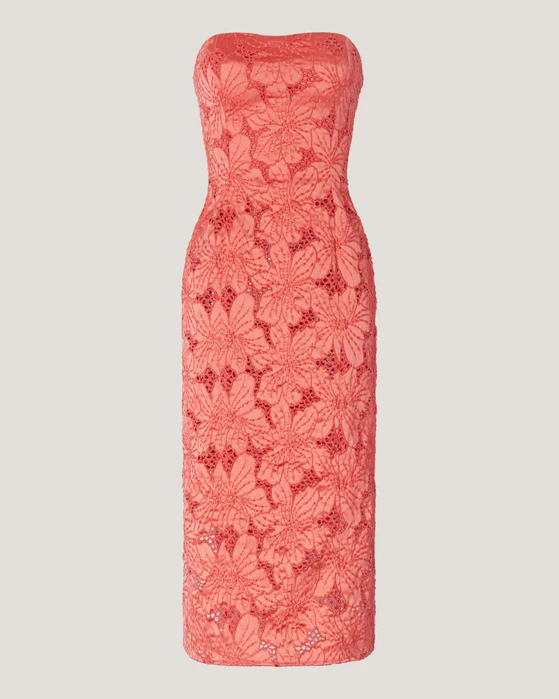 Genny Bustier dress with Orchids embroidery Pink