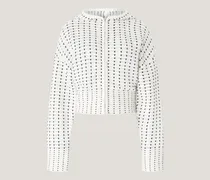 Knit bomber jacket with hood