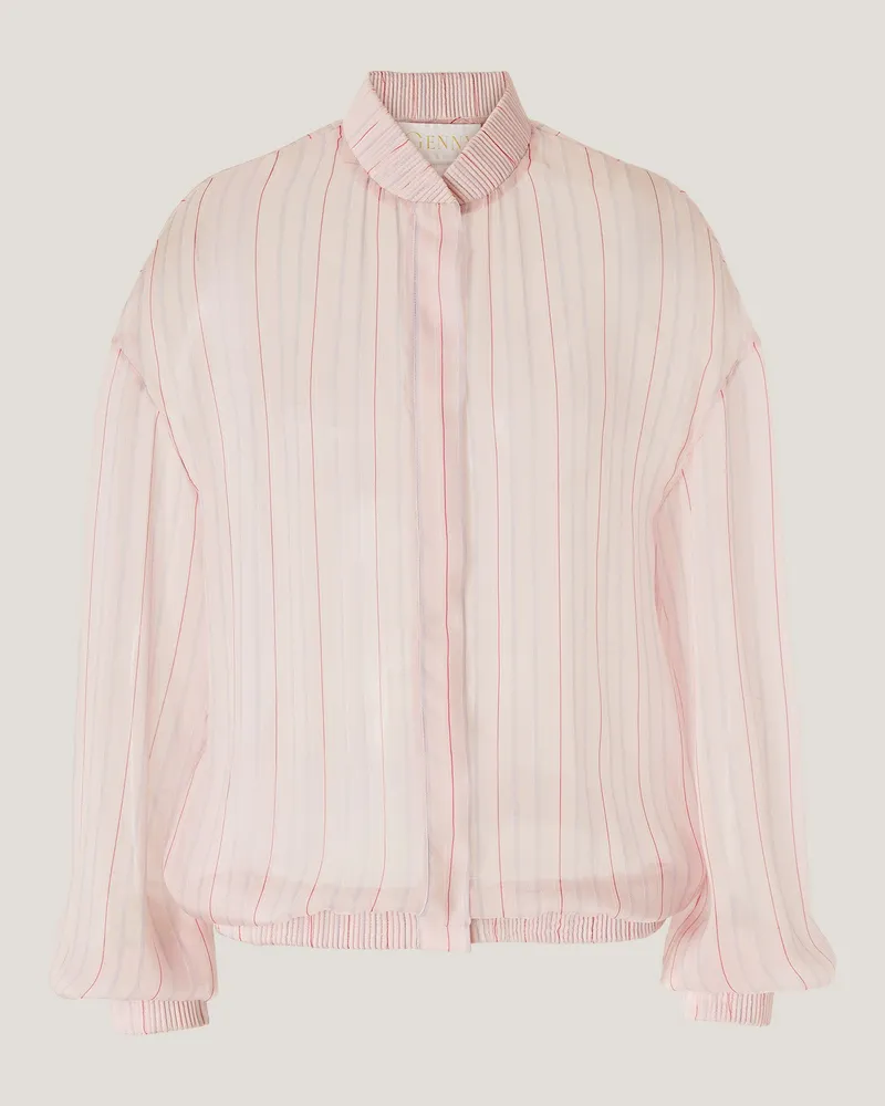 Genny Silk shirt with delicate stripe pattern Pink