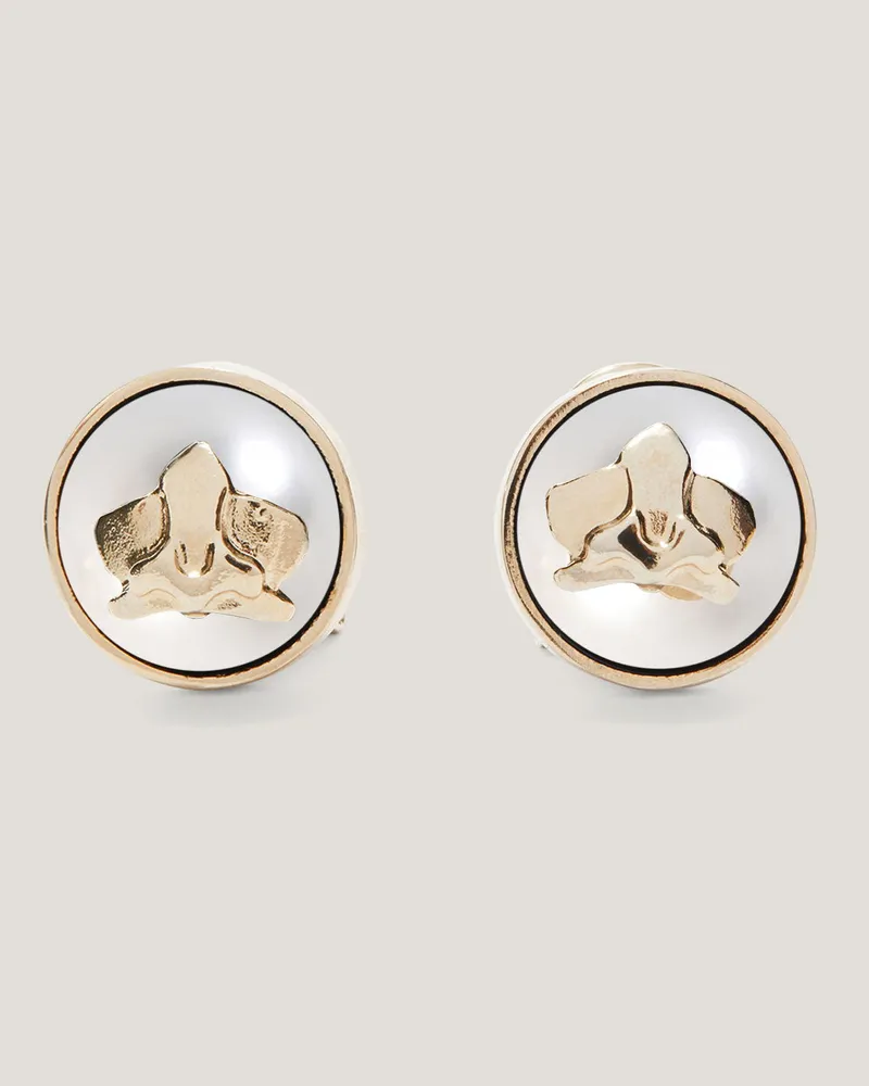 Genny Clip-on earrings with orchid detail White