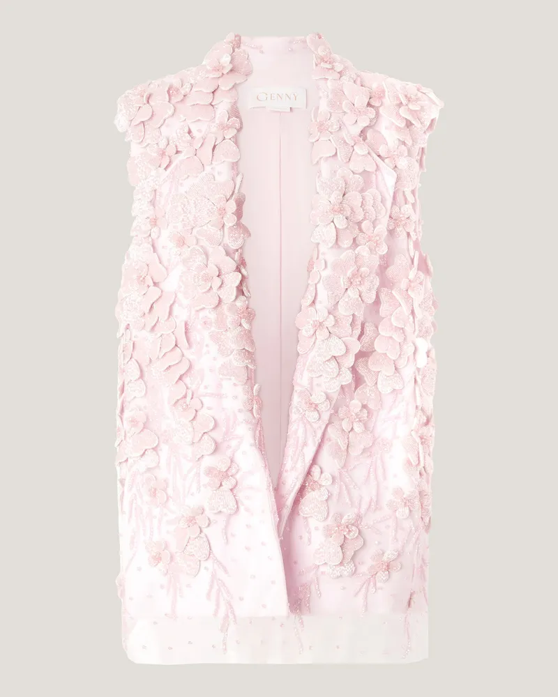 Genny Tailored vest with floral embroidery Pink