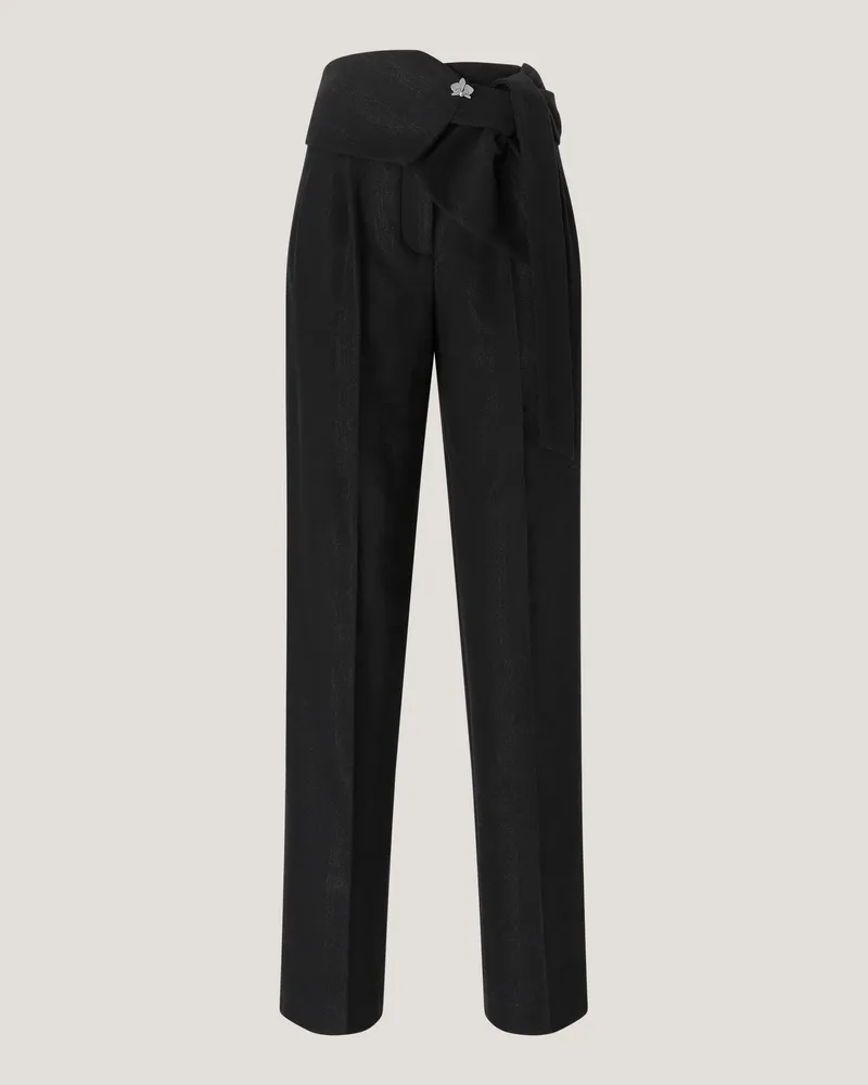 Genny Tailored trousers with belt Black