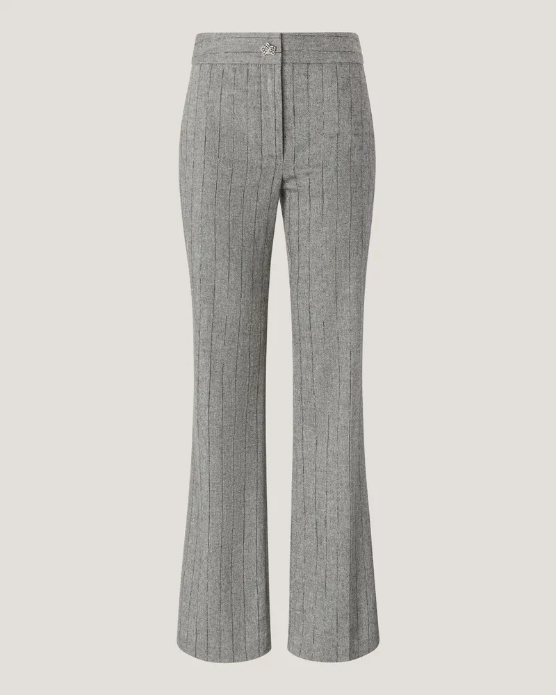 Genny Tailored pinstripe wool trousers Grey