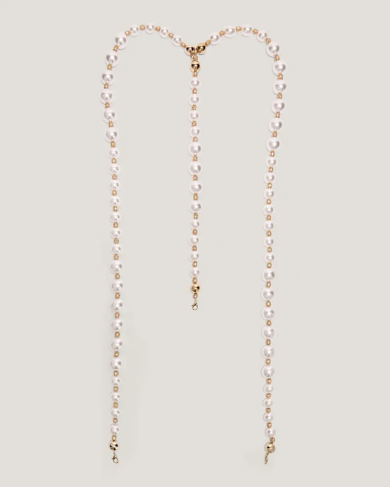 Genny Pearl suspender with metallic details White