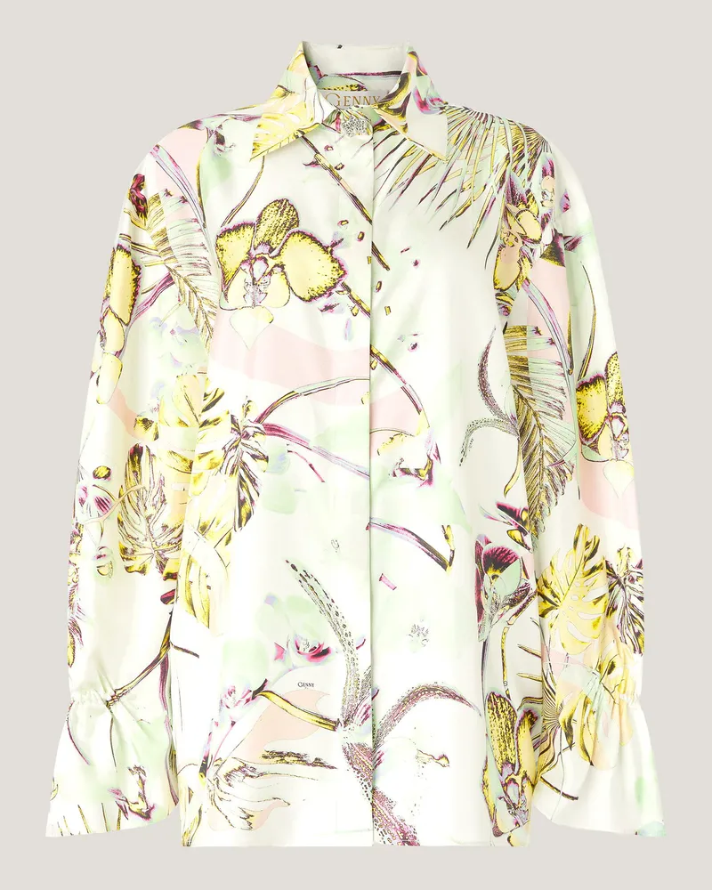 Genny Jungle Orchids silk shirt Pink