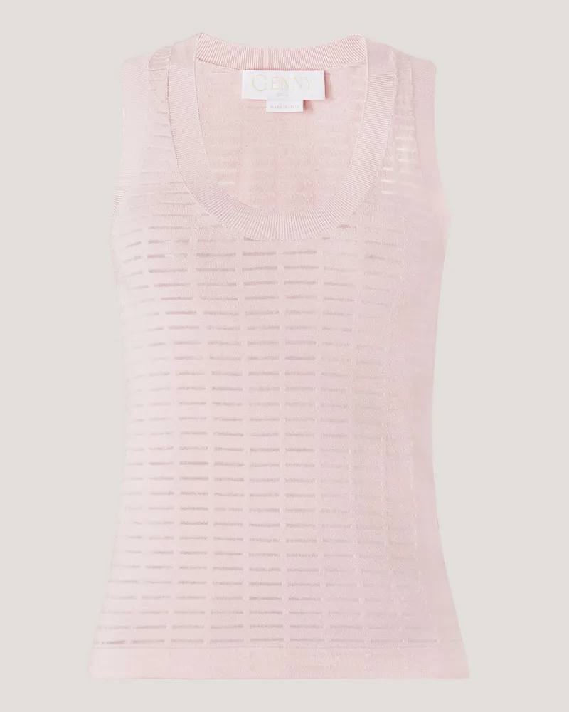 Genny Sleeveless knit top with silk effect Pink