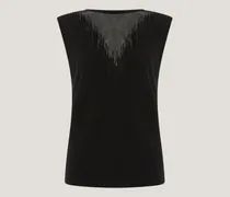 Knit top with see-through detail