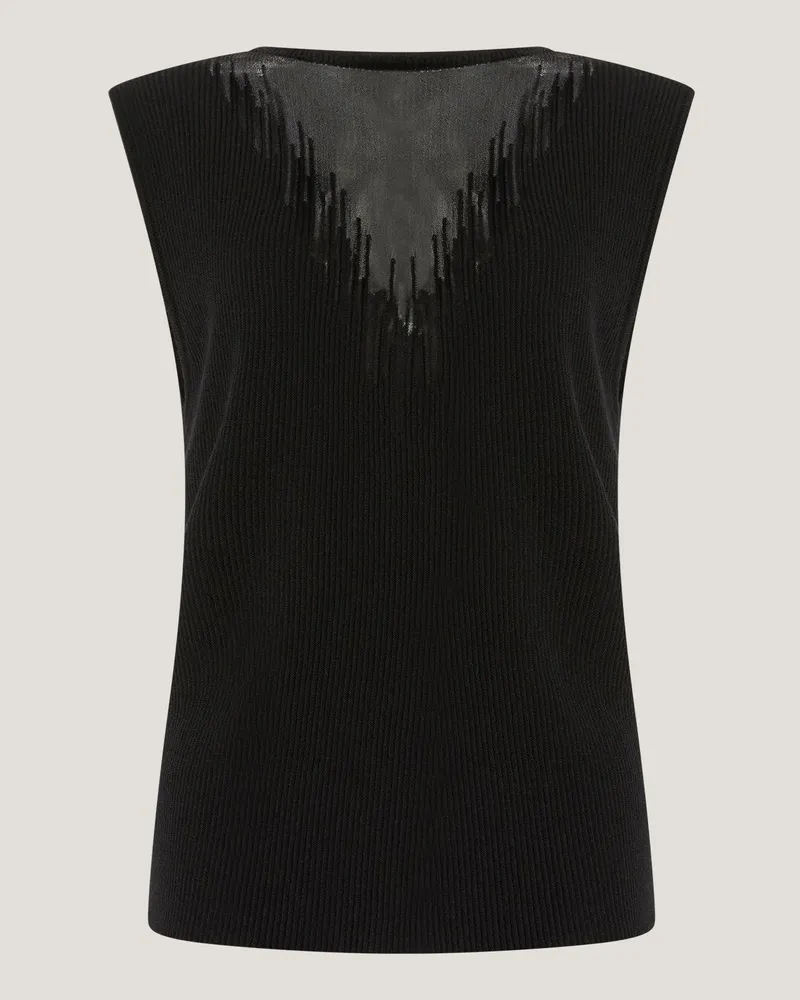 Genny Knit top with see-through detail Black