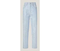 Five pockets jeans with rhinestones