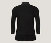 Wool mock neck sweater with micro sequins