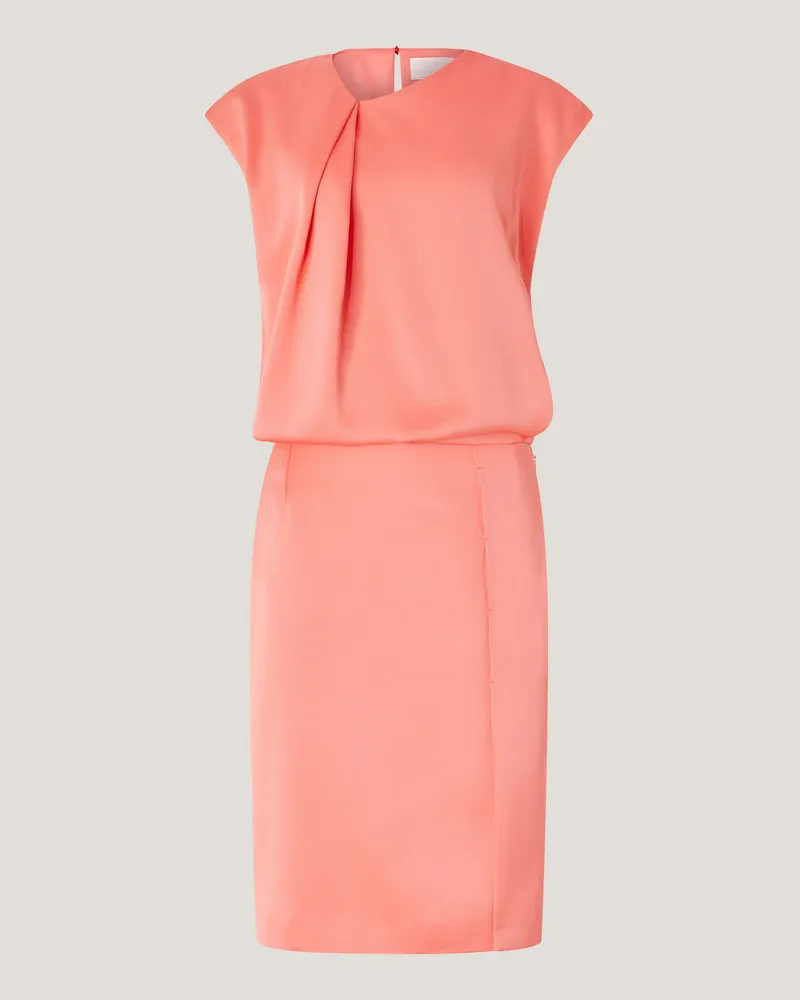 Genny Satin dress with slit Red