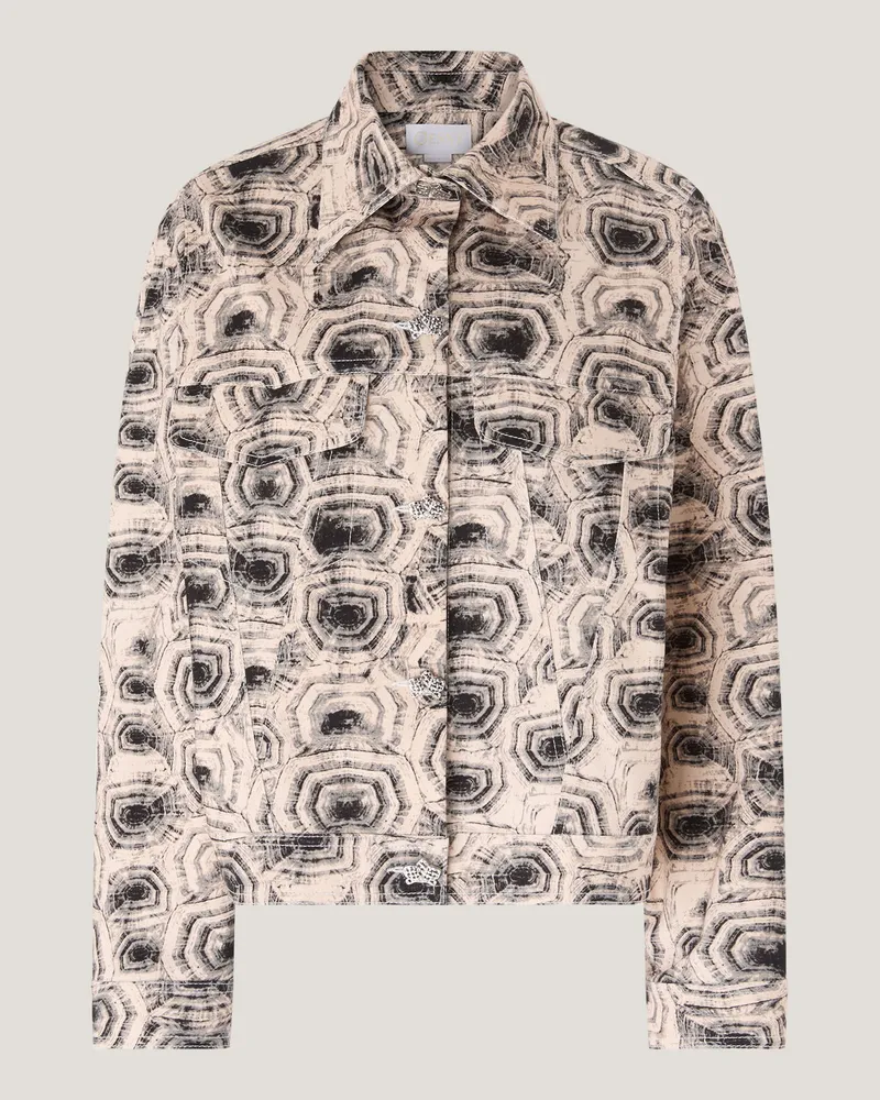 Genny Turtle print cotton drill jacket Pink