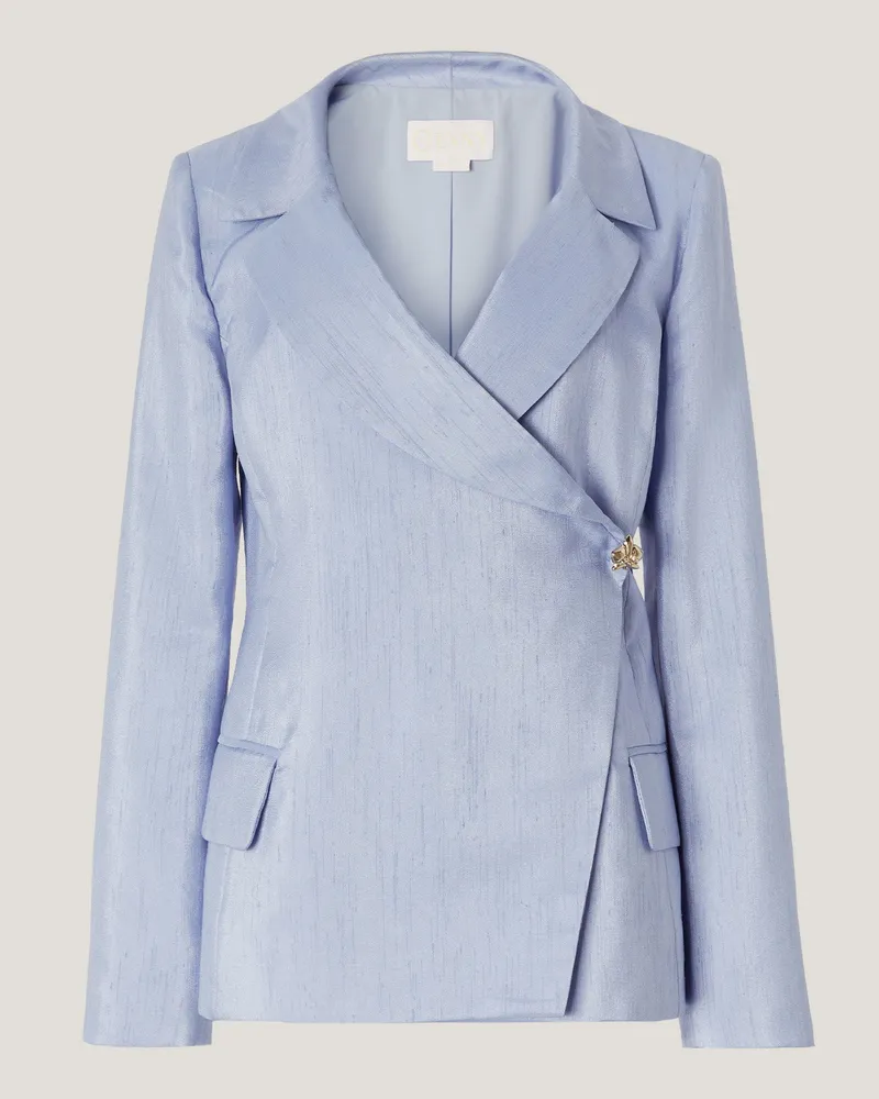 Genny Double-breasted shantung jacket Blue