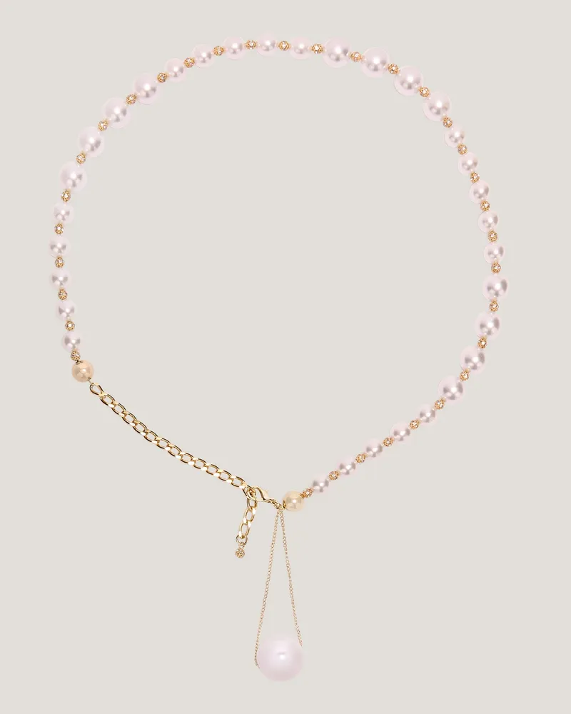 Genny Pearl and gold-tone belt Pink