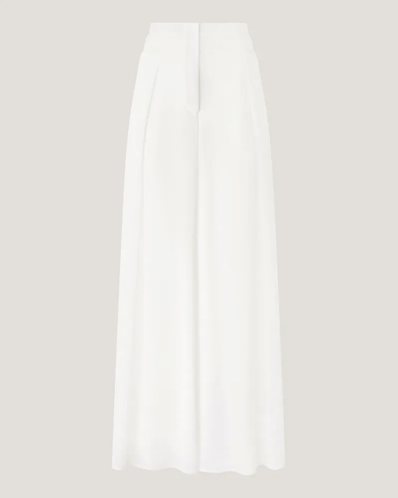 Genny Sheer palazzo pants White