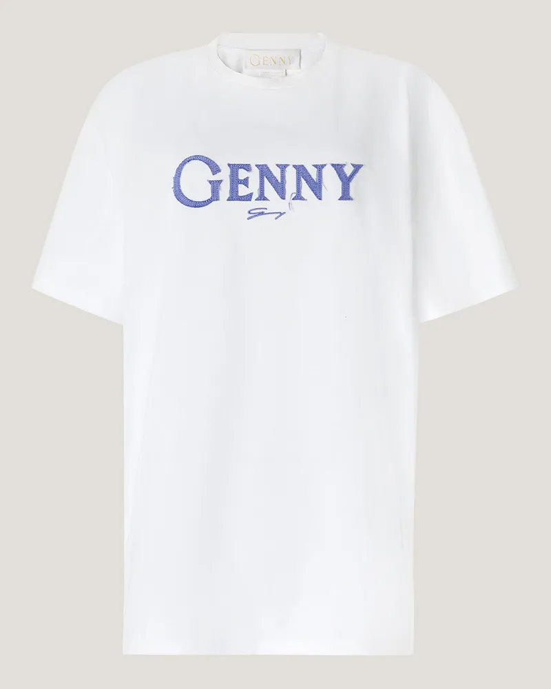 Genny T-shirt with embroidered logo Blue